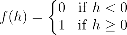 The step activation function.